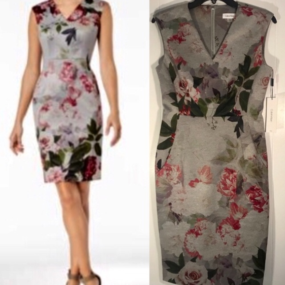 Calvin Klein Dress Sleeveless Floral Size 6